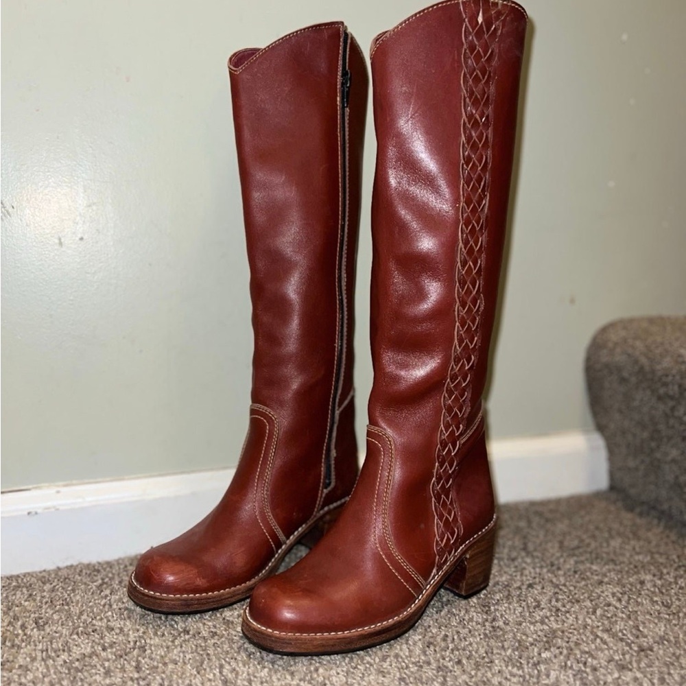 Red Frye look alike campus boot